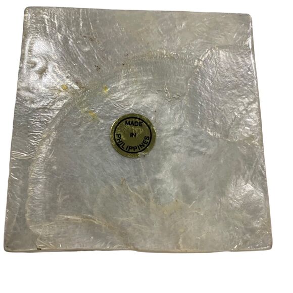 Set of 2 Capiz Shell Trinket Boxes Bird Design Cardinal Goldfinch Philippines - Picture 9 of 11